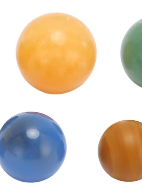 8Pcs Solar System Planets Crystal Stone Stress Balls, Palm Size Planet Meditation Toys, Finely Polished Space Model for Kids Education and Chakra Balancing