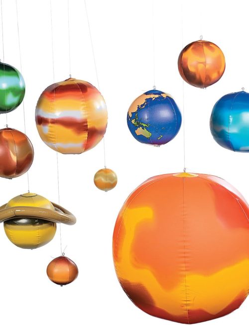 Inflatable Solar System Model Kit - 10 Piece Educational Space Toys Set with Planets & Sun for Kids | Perfect for Science Classroom Decor, Space Themed Party Decorations & Bedroom Display