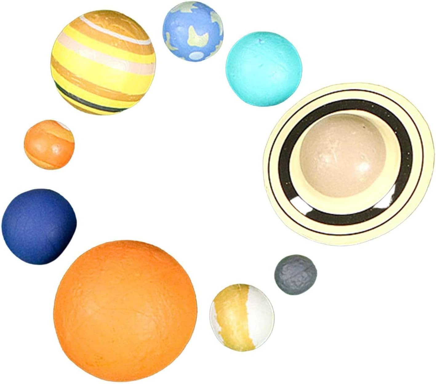 9 Piece Solar System Stress Balls for Kids and Adults Anti Stress Ball Planets for Kids Solar System Toys Model Planet Squishy Balls for Astronomy Birthday Gift Educational Toy Space Party Favor