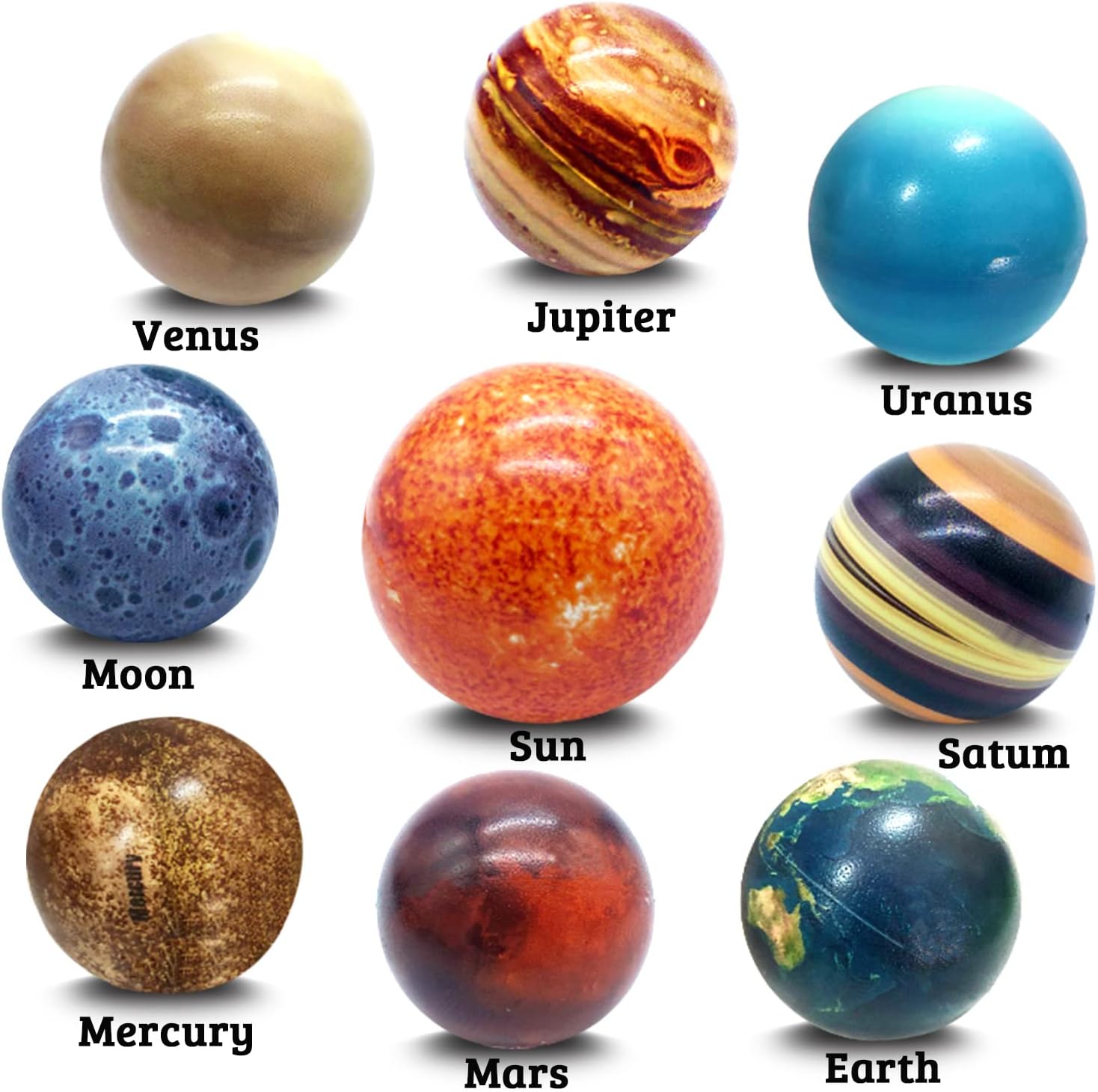 10PCS Solar System Planet Stress Balls,Stress Relief Planets Balls Educational Toys,Anti Stress Solar Educational Balls for Adults,Kids Early Study,Party Game,Birthday Gifts Prize - Image 2