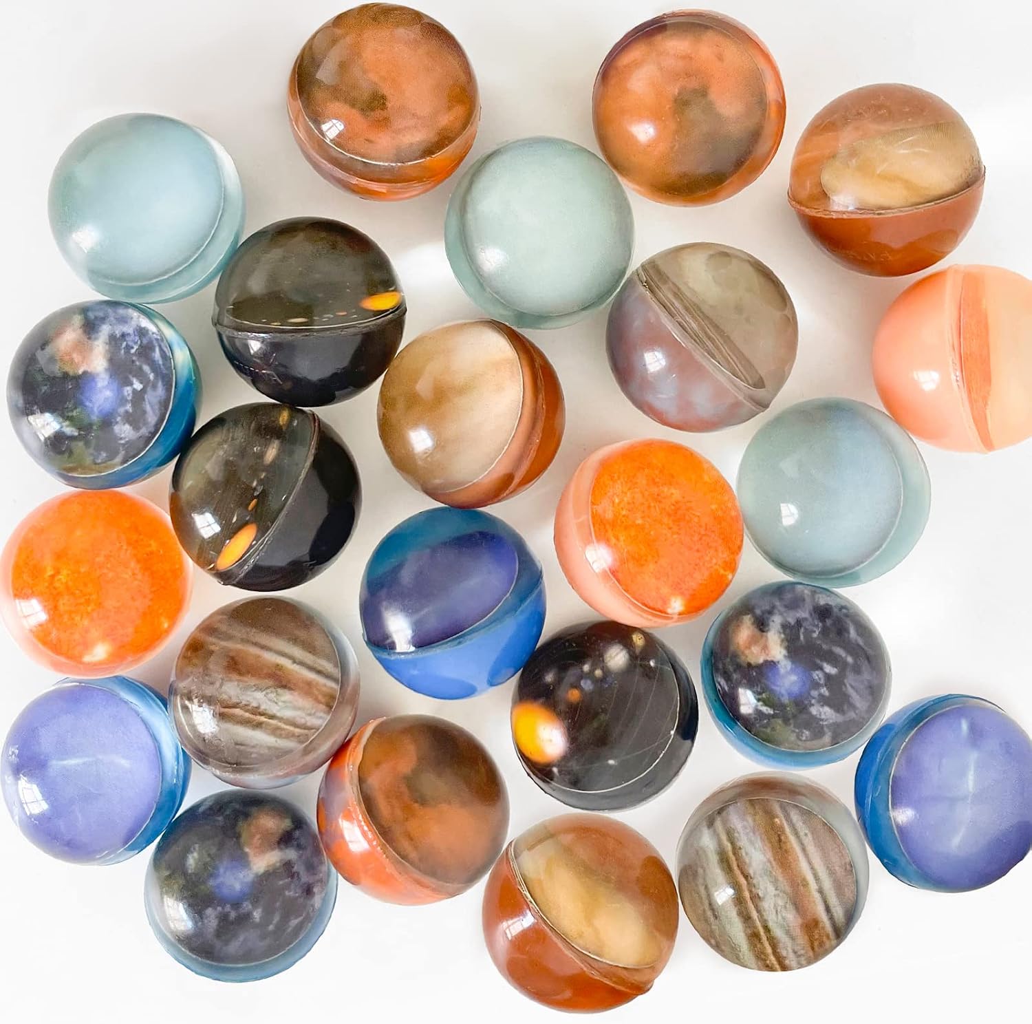 24 Pieces Bouncy Balls,Planets Bounce Balls,High Bouncing Solar System Rubber Balls for Kids,Party Favors and Goodie Bag Fillers for Prizes,Birthdays Gift,32mm