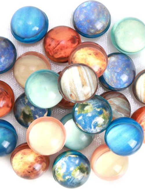 24PCS, 32mm Solar System Planets Bouncing Balls for Kids, Rubber Bounce Balls Christmas Bag Filling, Classroom Prizes, Space Party Toys