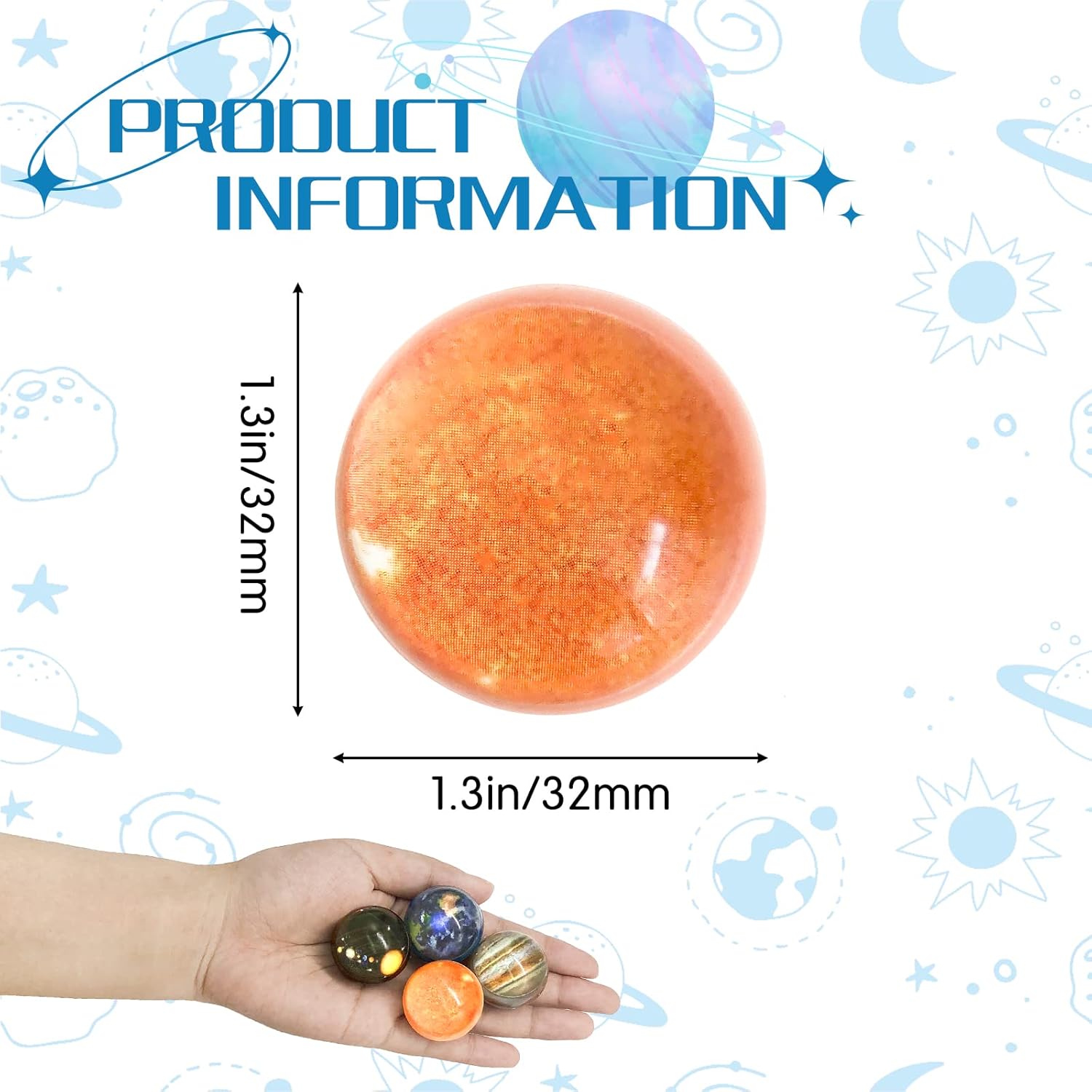 24 Pieces Bouncy Balls,Planets Bounce Balls,High Bouncing Solar System Rubber Balls for Kids,Party Favors and Goodie Bag Fillers for Prizes,Birthdays Gift,32mm - Image 2