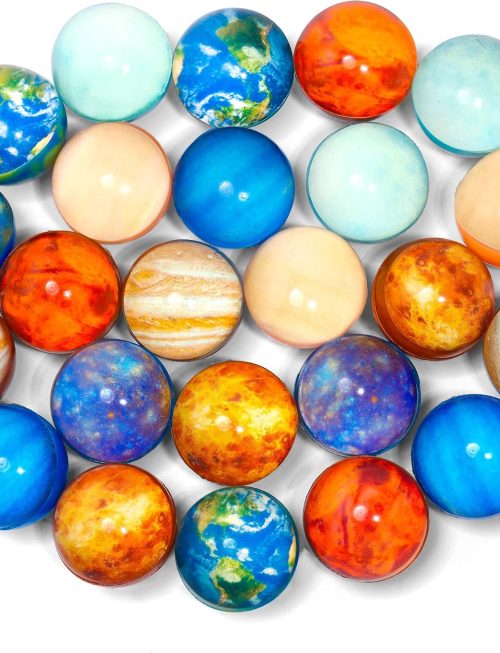 24PCS Space Solar System Eight Planets Themed Bouncy Balls for Kids Party Favors, Gift Bag Filling, 32mm