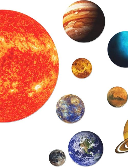 Giant Magnetic Solar System with 12 Individual Briefing Magnets.Perfect for Toddlers and Kids. (24 PCS)
